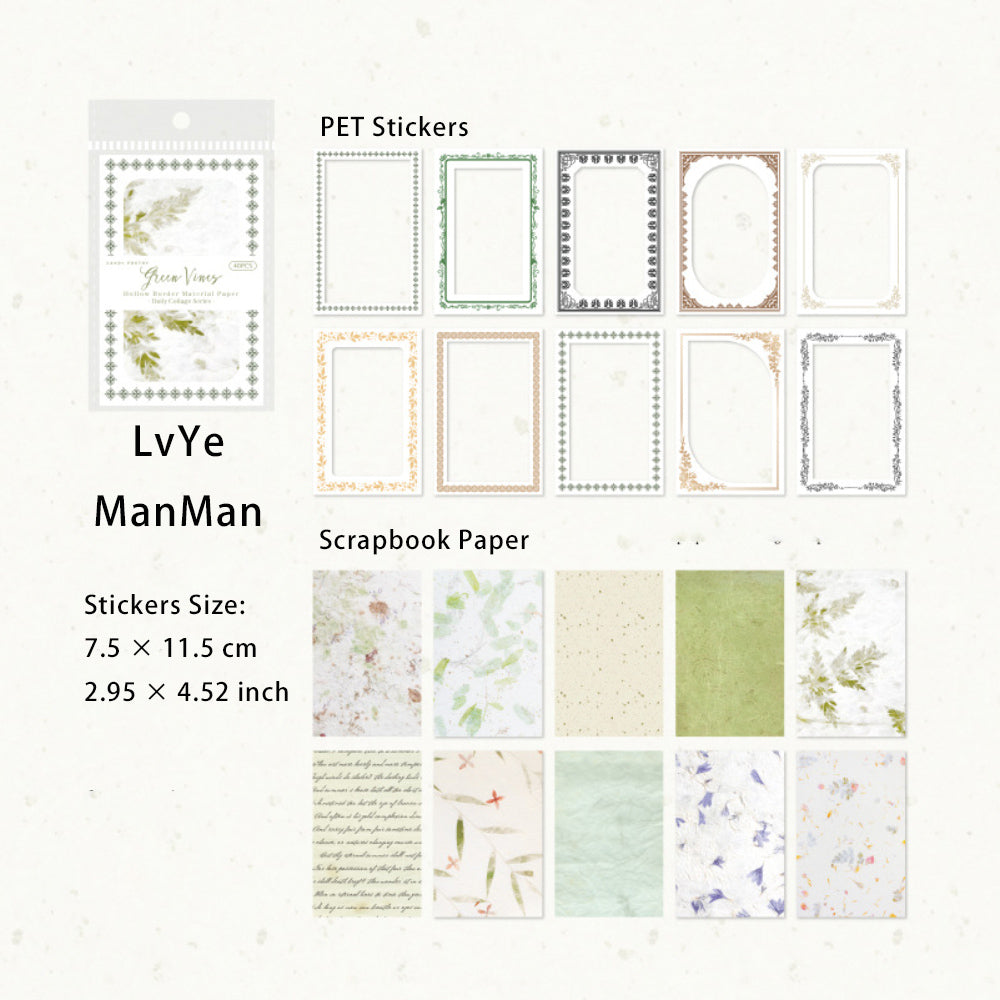 40 Sheets Floral Scrapbook Paper and Stickers MRPT