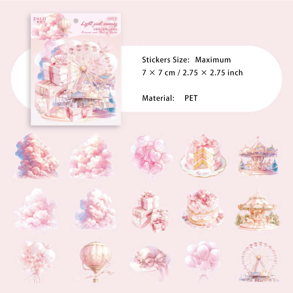 15 Pcs Fantasy Festival Theme PET Stickers FMLY