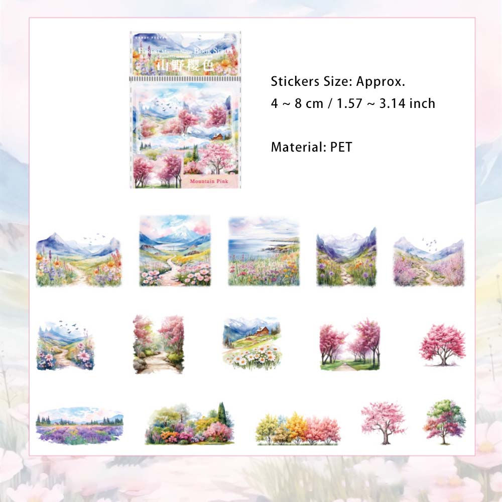 30 Pcs Forest Mountain PET Stickers SLZRCS