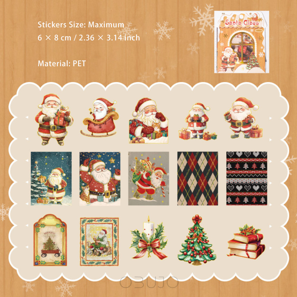 15 Pcs Christmas PET Stickers SDXQ