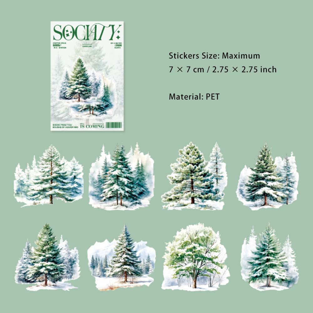 16 Pcs Winter Tree Stickers SLGH