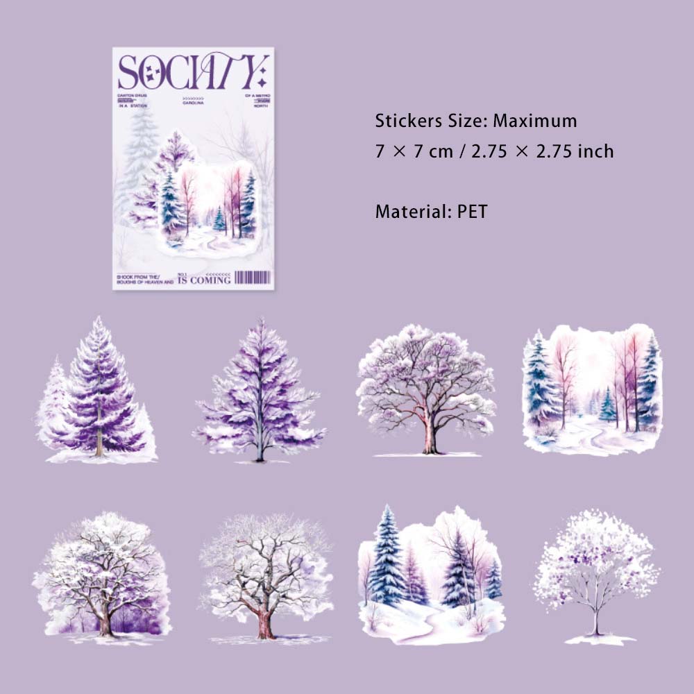 16 Pcs Winter Tree Stickers SLGH