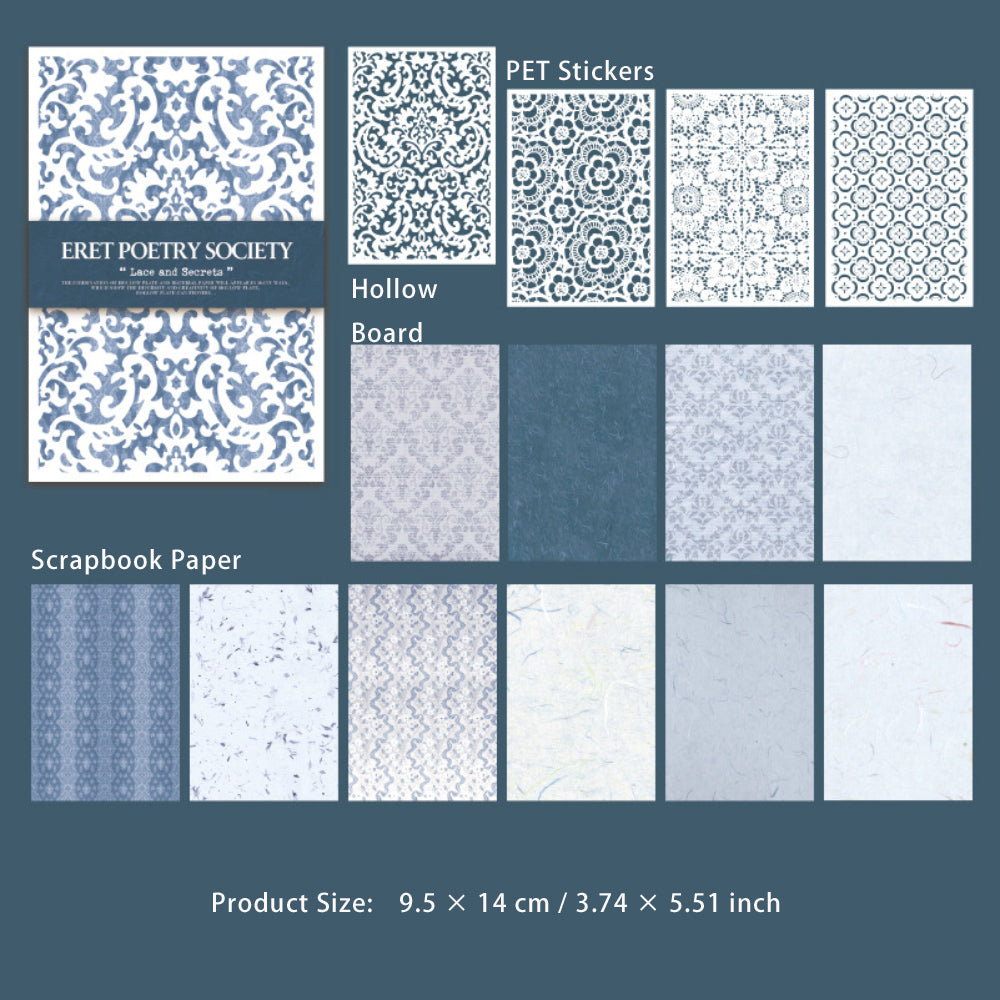 34 Sheets Cutout Board Stickers and Scrapbook Paper ARTSS