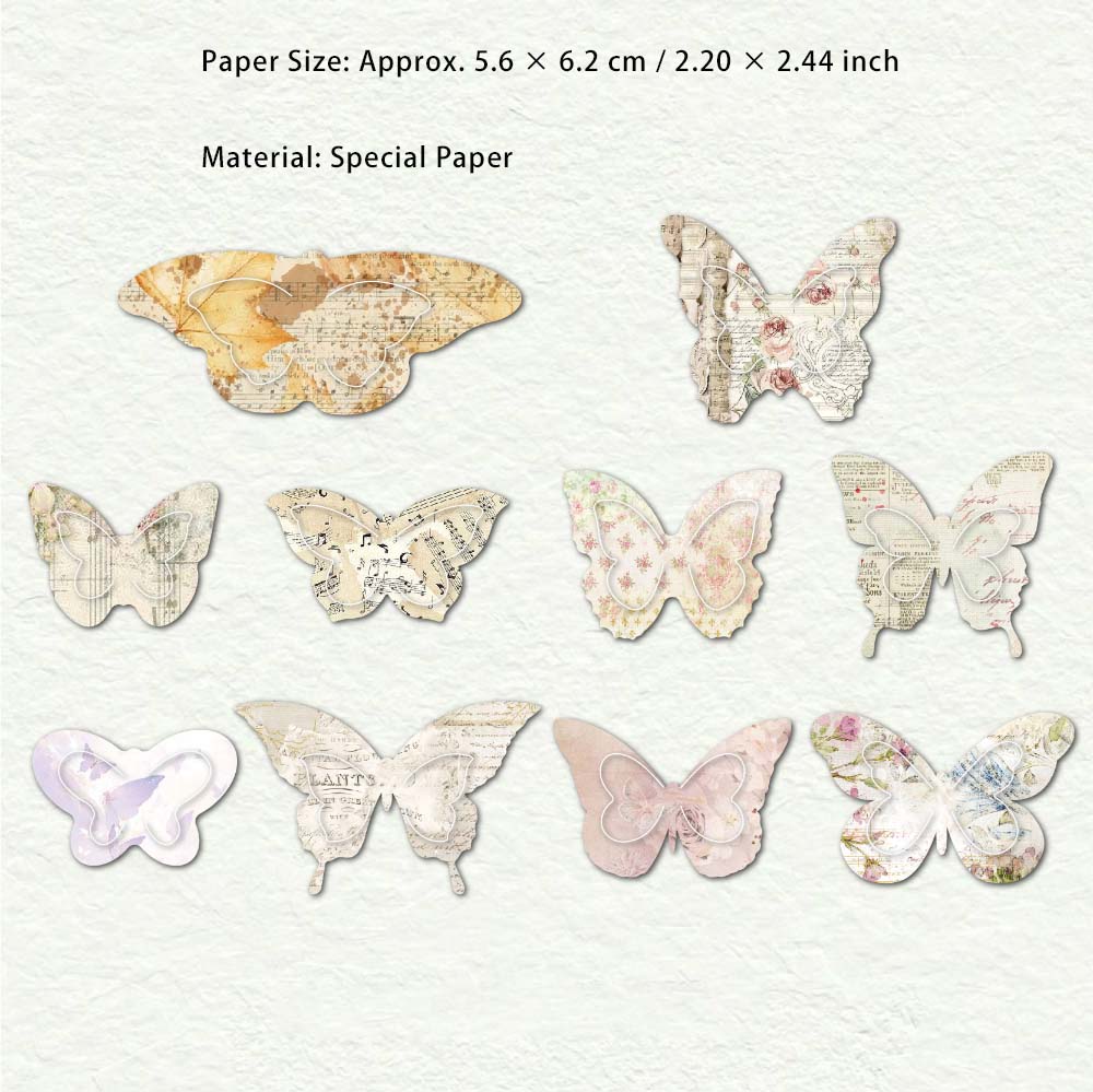 20 Pcs 3D Butterfly Scrapbook Paper DYXL
