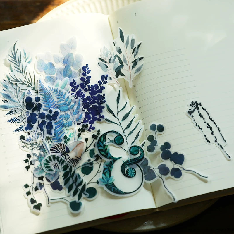 Eucalyptus leaf self adhesive paper stickers