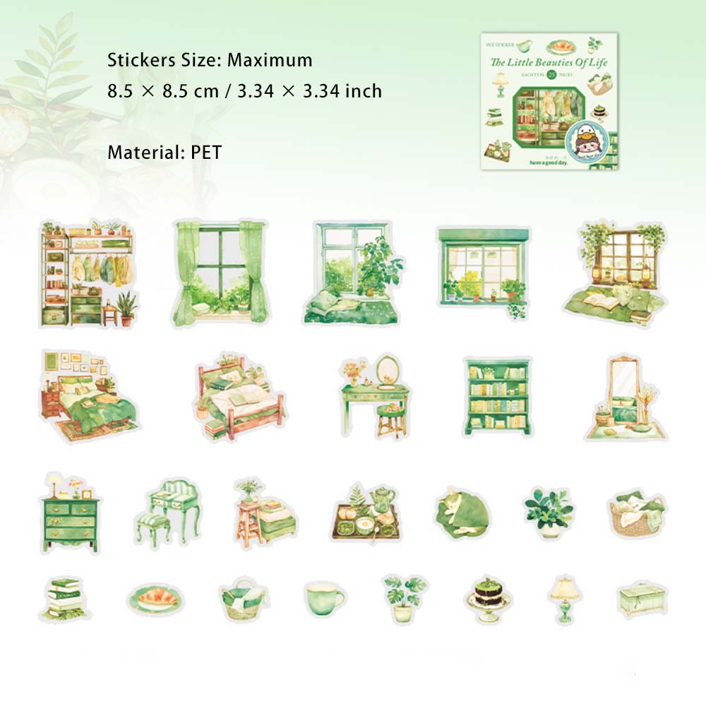 25 Pcs Lifestyle PET Stickers SHXMH