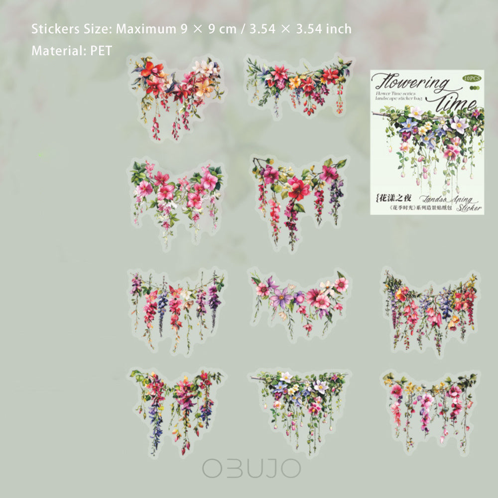 10 Pcs PET Vine Stickers HJSG