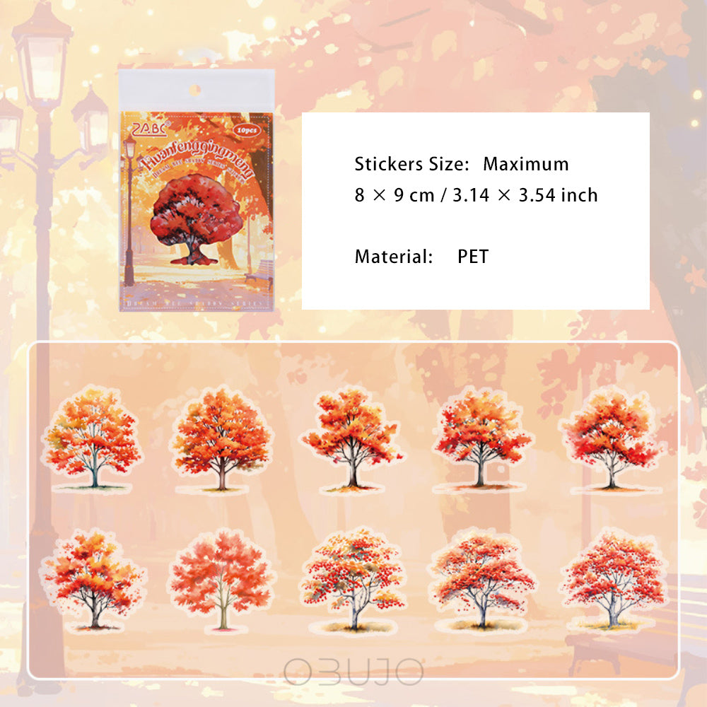 10 Pcs Seasonal Tree Stickers QMSY