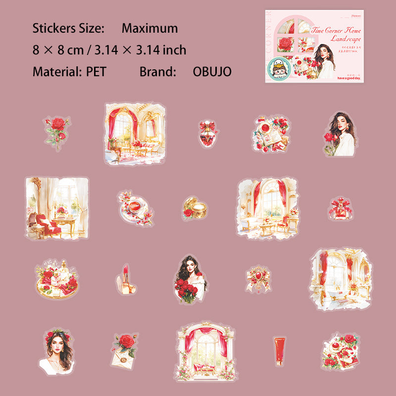 20 Pcs Room Theme PET Stickers SGJL