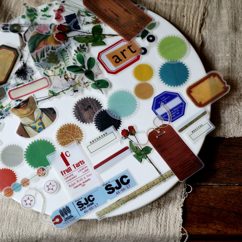 Botanical specimen labels and ephemera peel and stick stickers