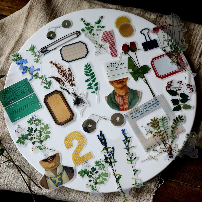 Botanist field notes decorative vellum stickers