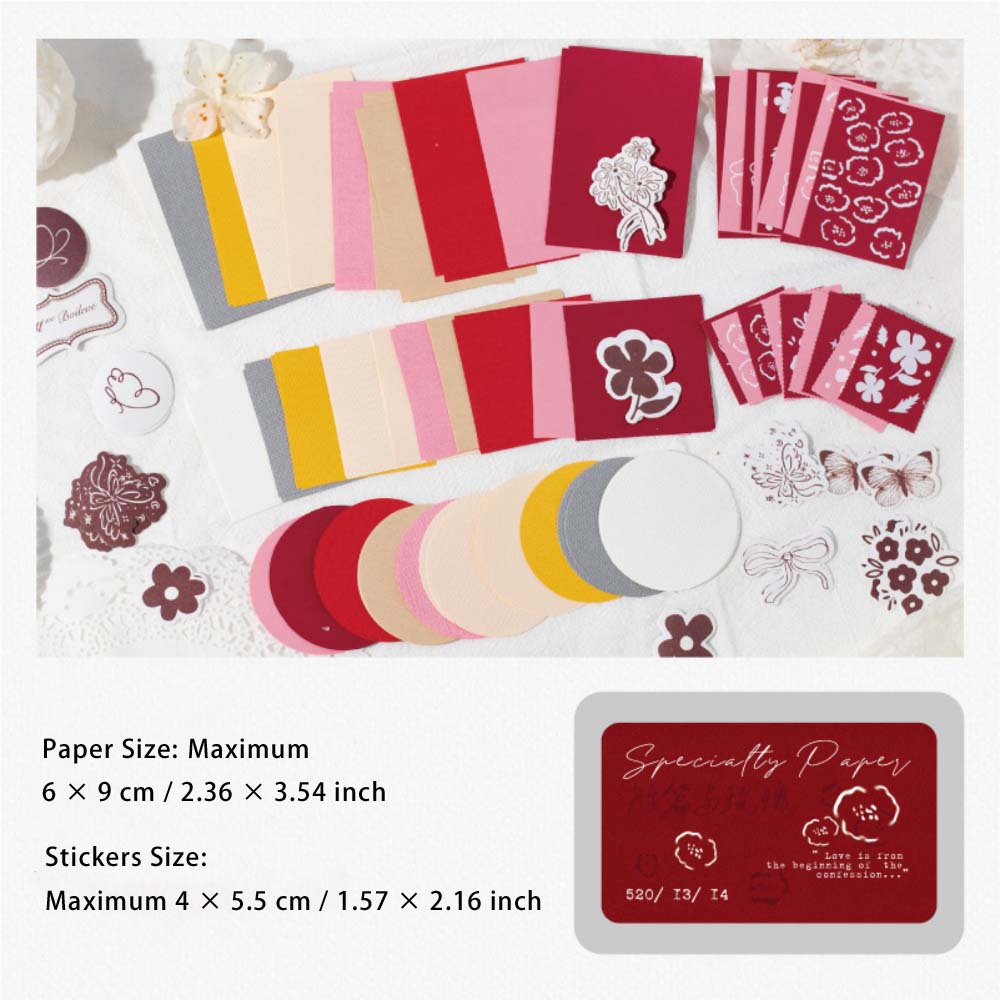 110 Pcs Colored Scrapbook Paper and Stickers Kit XYCSK