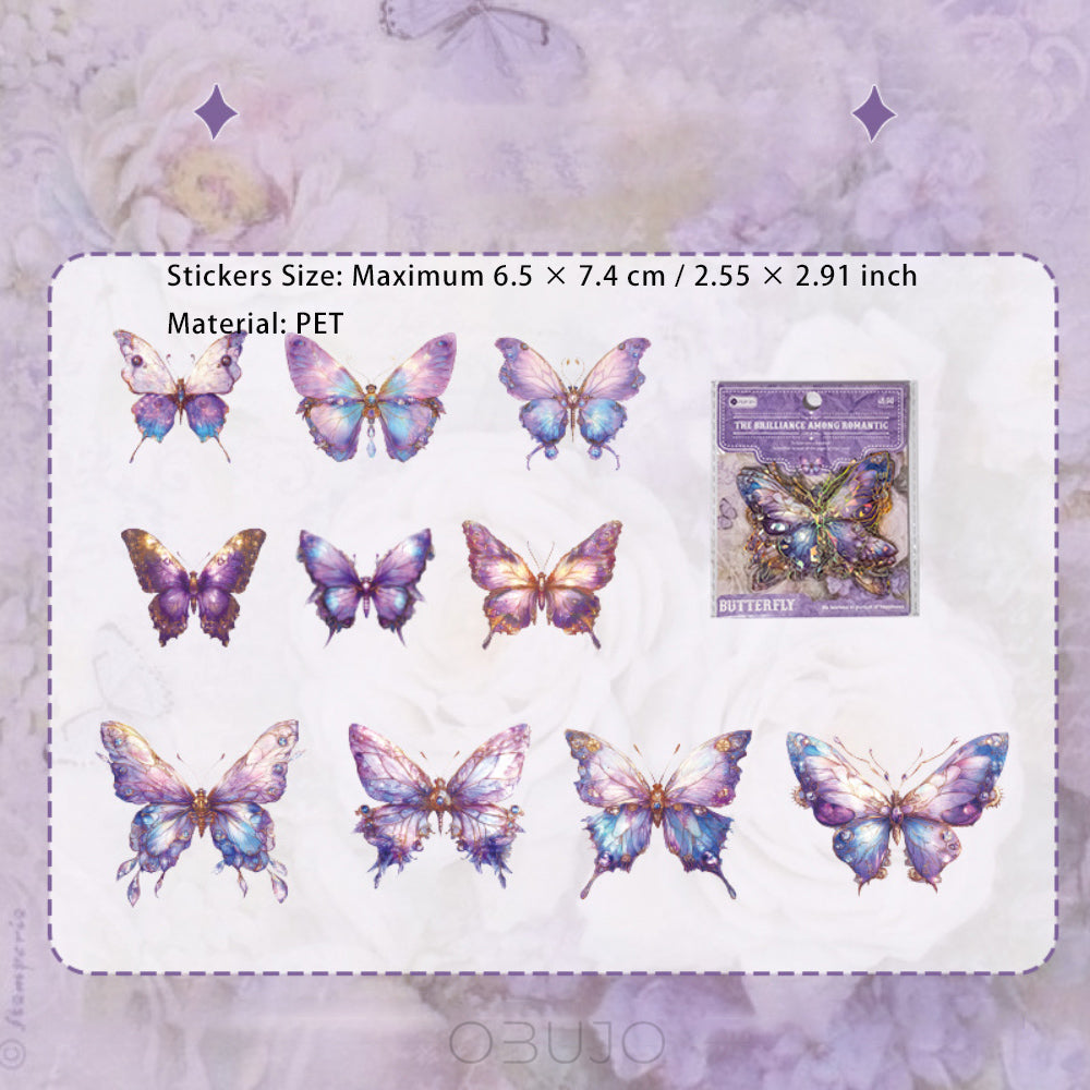 20 Pcs Holographic Butterfly Stickers LMBZ