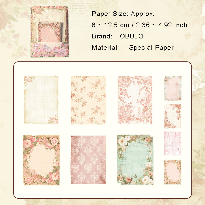 10 Sheets Vintage Embossed Scrapbook Paper XSJM
