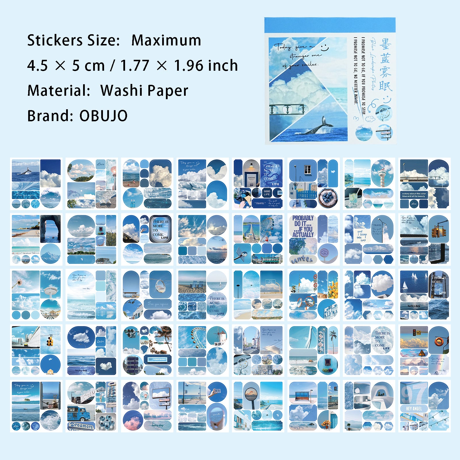 40 Sheets Aesthetics Washi Stickers Book SZLKDF
