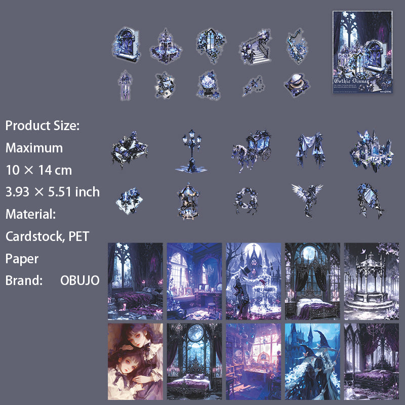 30 Pcs Gothic Paper and Stickers Kit GTWY