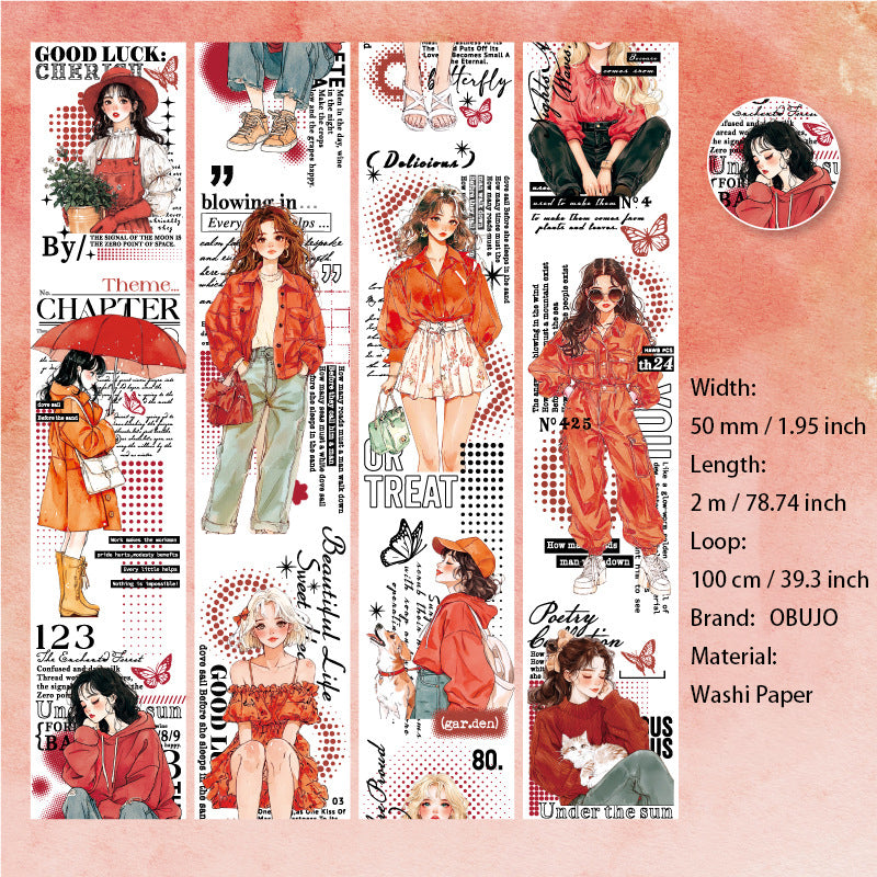 1 Roll Fashion Girl Washi Tape SHYY