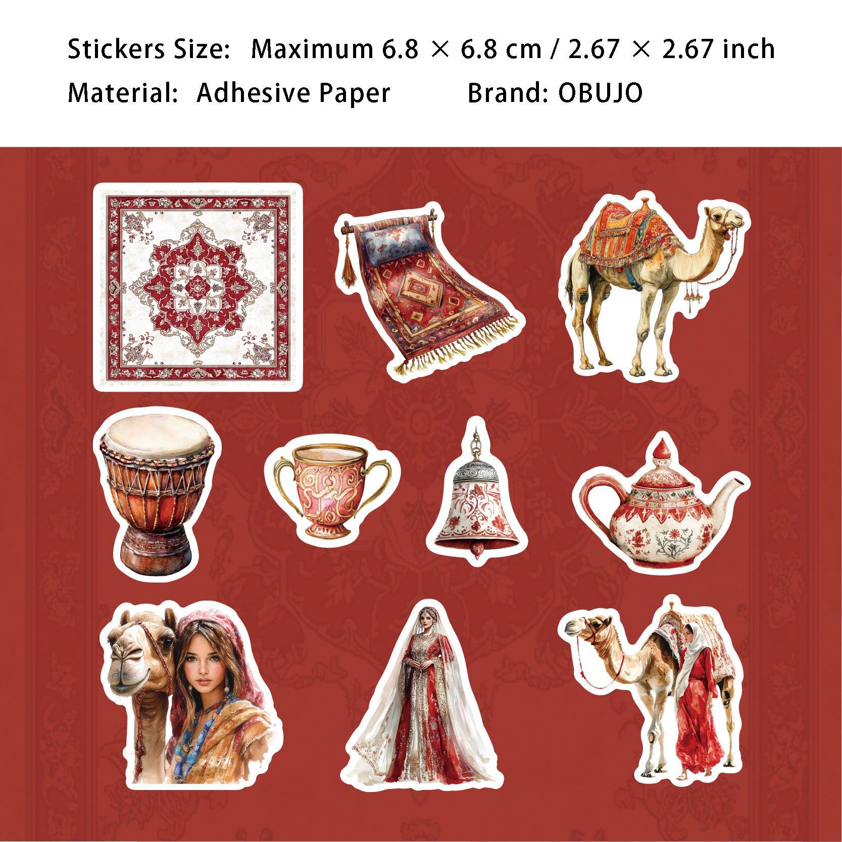 20 Pcs Arabian Style PET Stickers YYBD