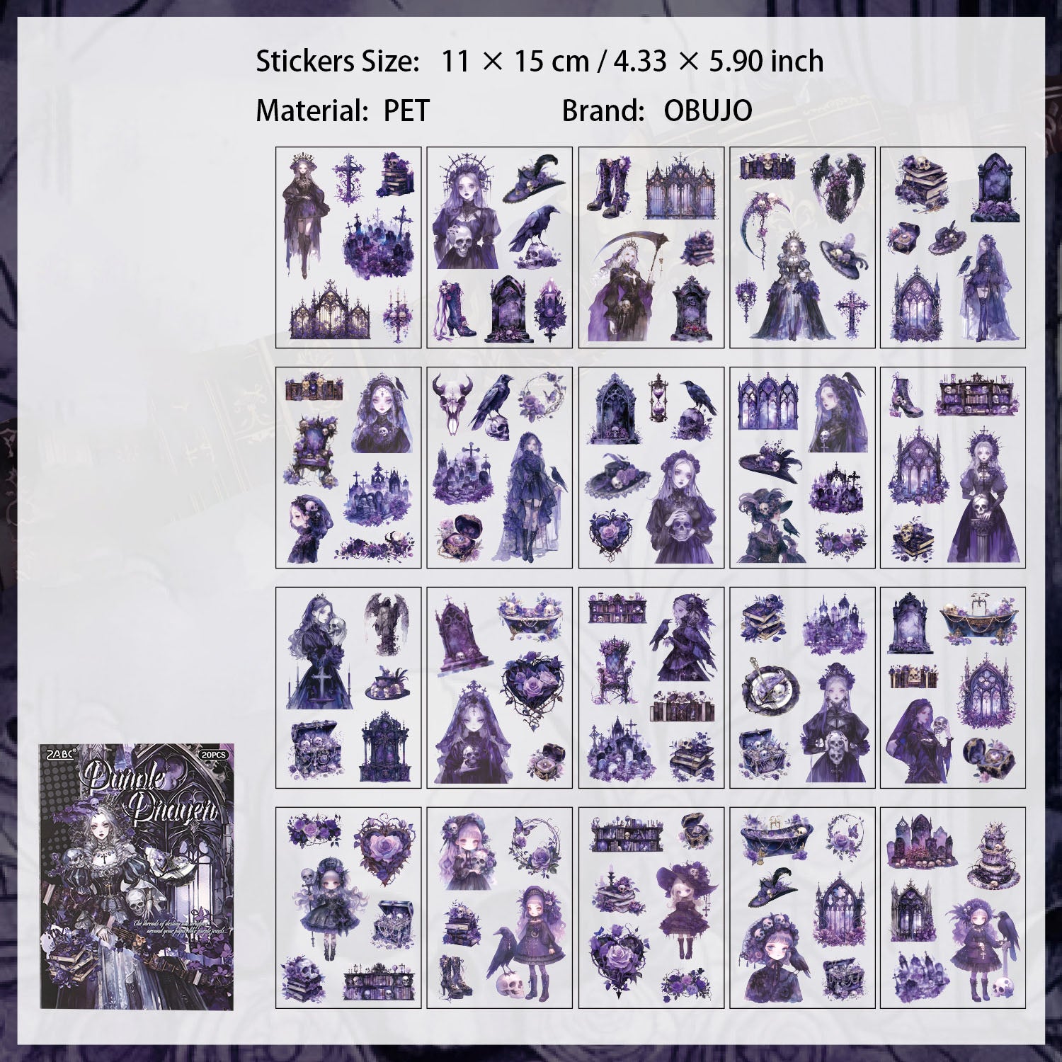20 Sheets Gothic Stickers Book AYSY
