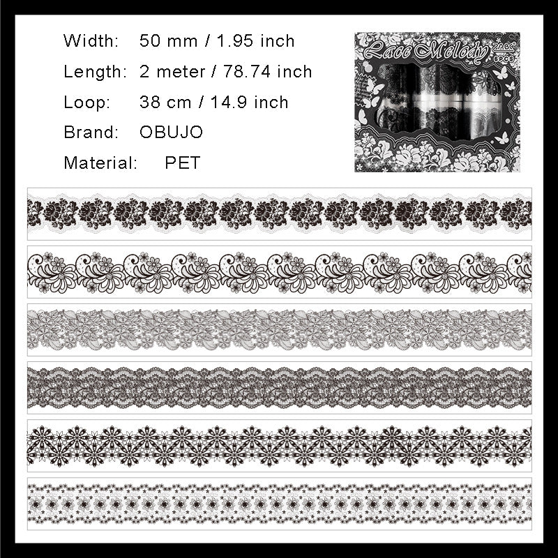 6 Rolls Lace PET Tape Set QMHY