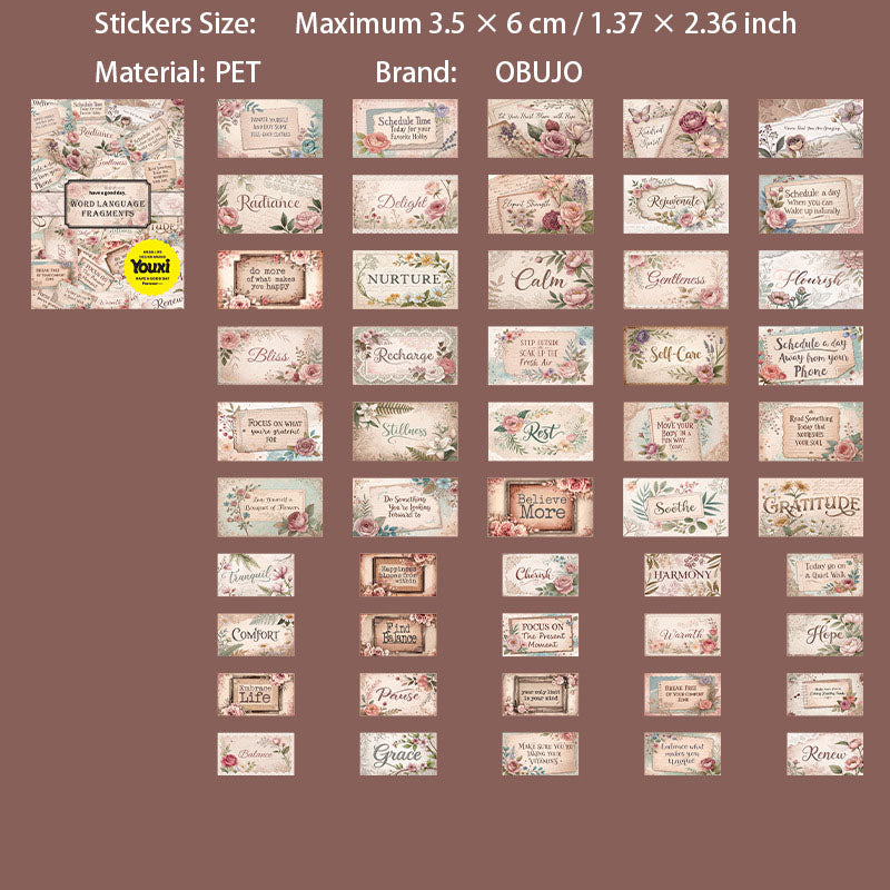 100 Pcs Quote Word Stickers ZYSP