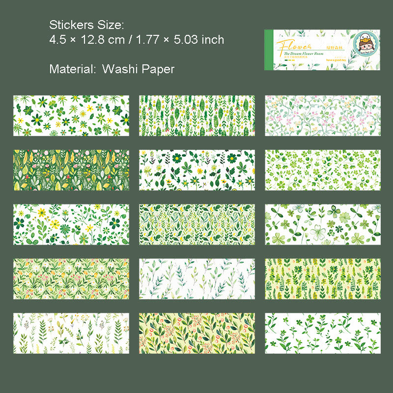 30 Pcs Floral Washi Stickers Book HMHJ