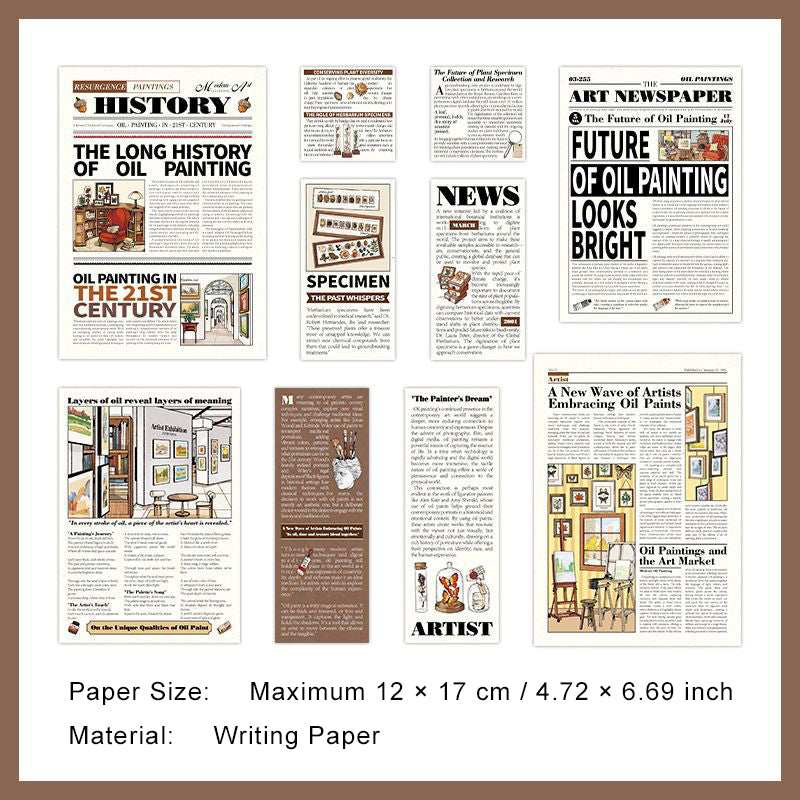 20 Pcs Newspaper Theme Scrapbook Paper JRJW