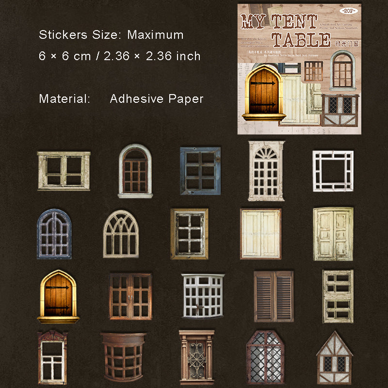 20 Pcs Retro Object Stickers WDSZZ