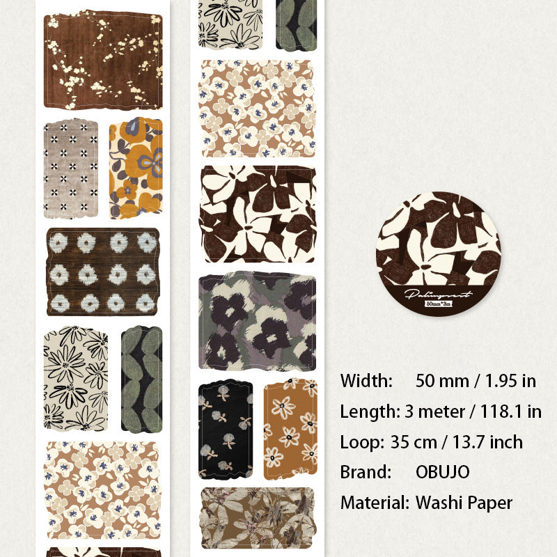 1 Roll Floral Washi Stickers Tape KSZY