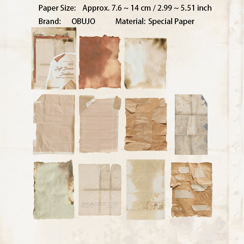 20 Pcs Vintage Basic Junk Journal Paper WRZP