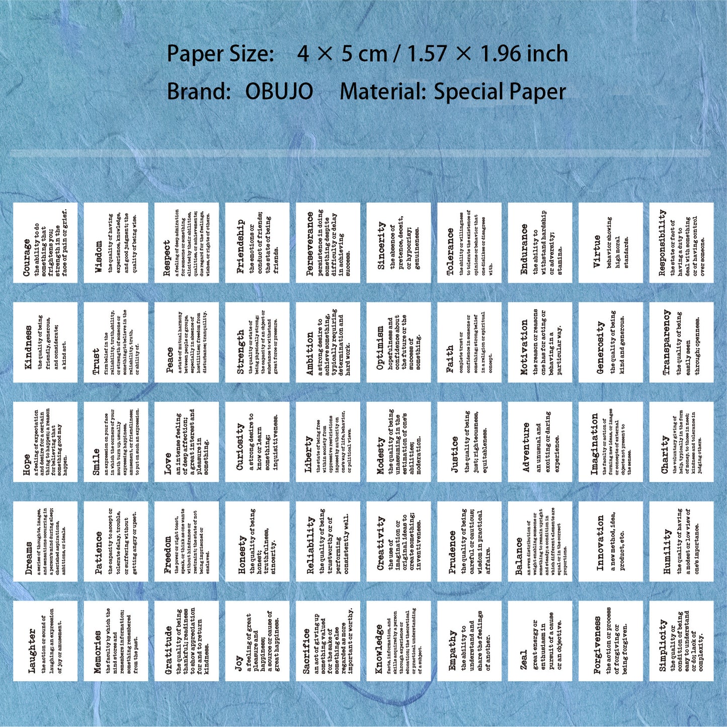 50 Pcs Dictionary Theme Journal Paper CHXL