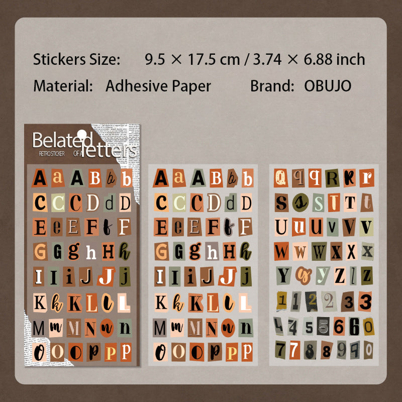 2 Sheets Alphabet Letter Number Stickers CLXJ