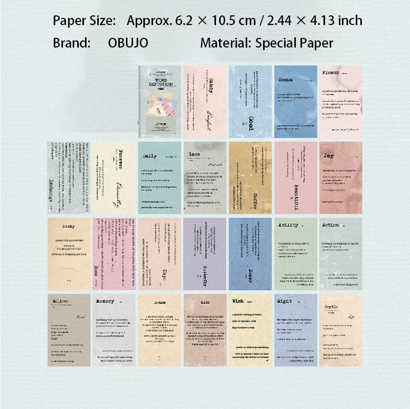 50 Pcs Vintage Dictionery Journal Paper YWTSG