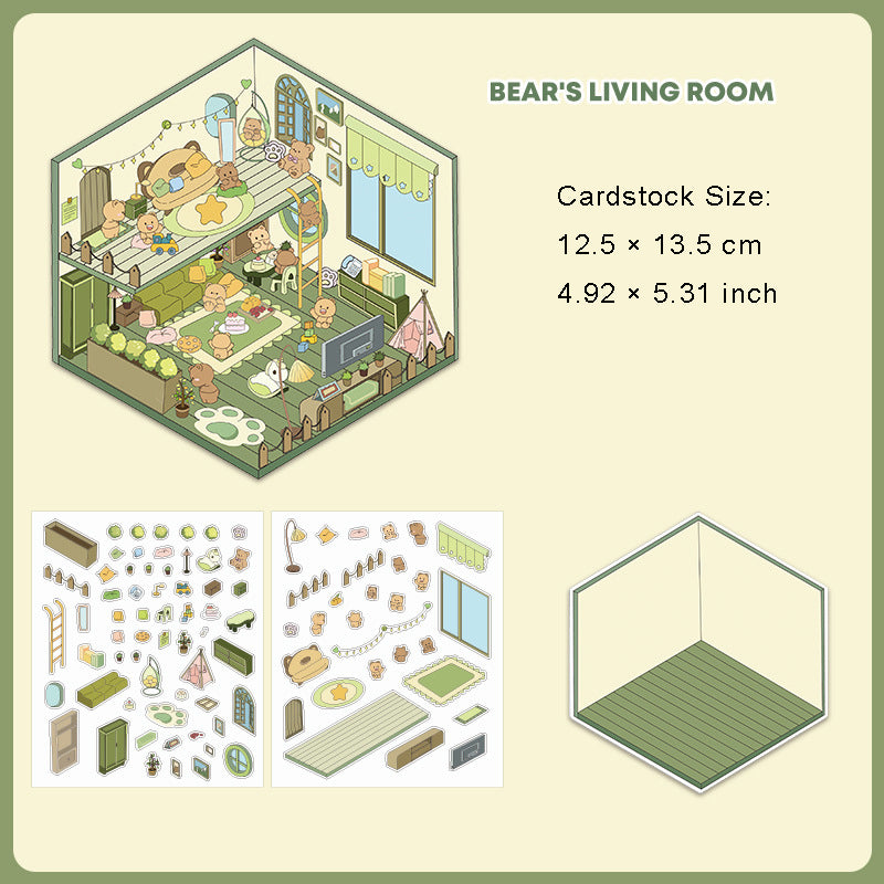 3D Shop Room Scene Stickers Kit KTJS