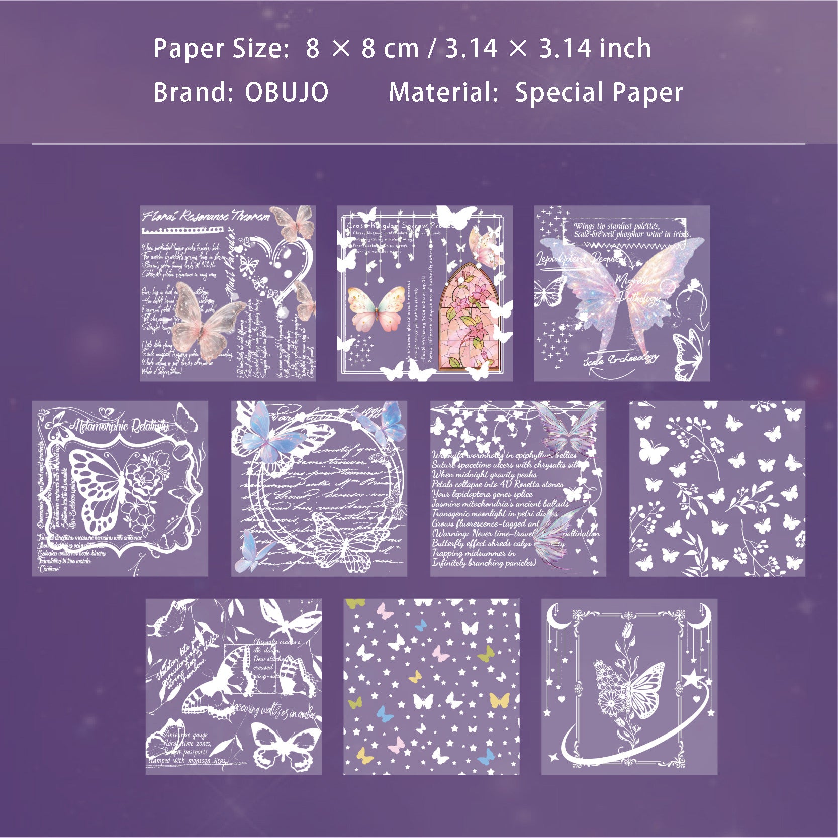 20 Pcs Buttefly Floral Scrapbook Paper BQXY