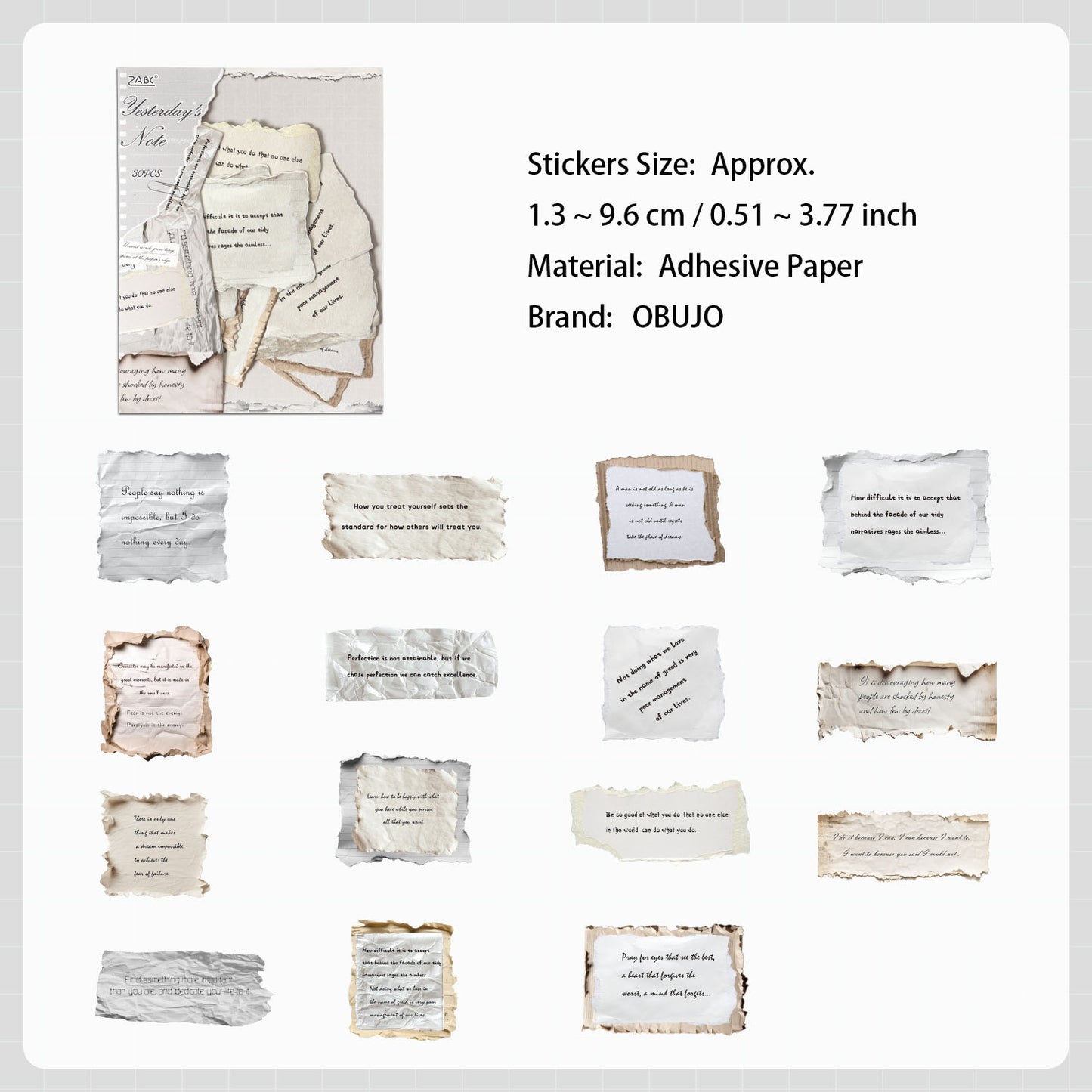 20 Pcs Vintage Letter Stickers HYXJ