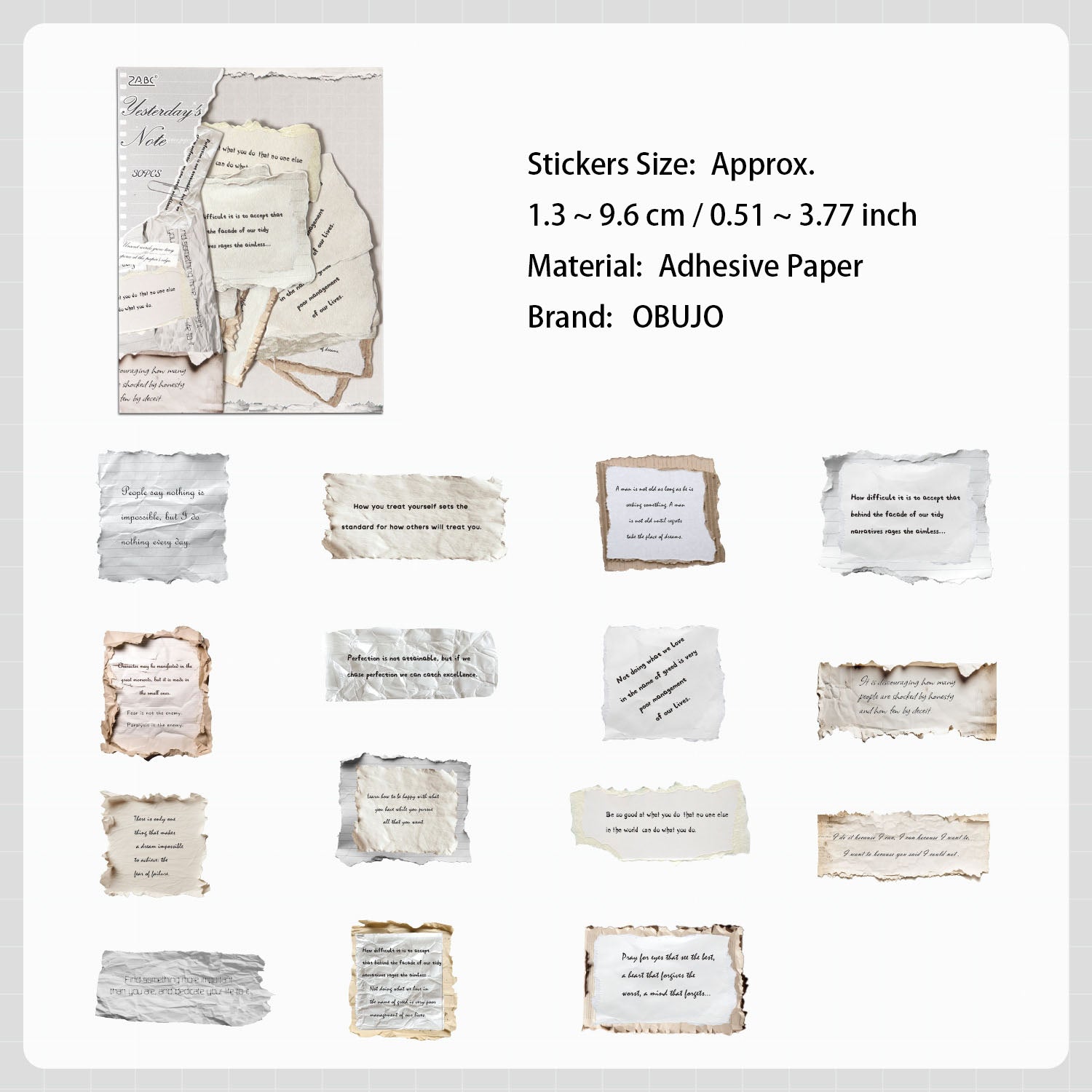 20 Pcs Vintage Letter Stickers HYXJ