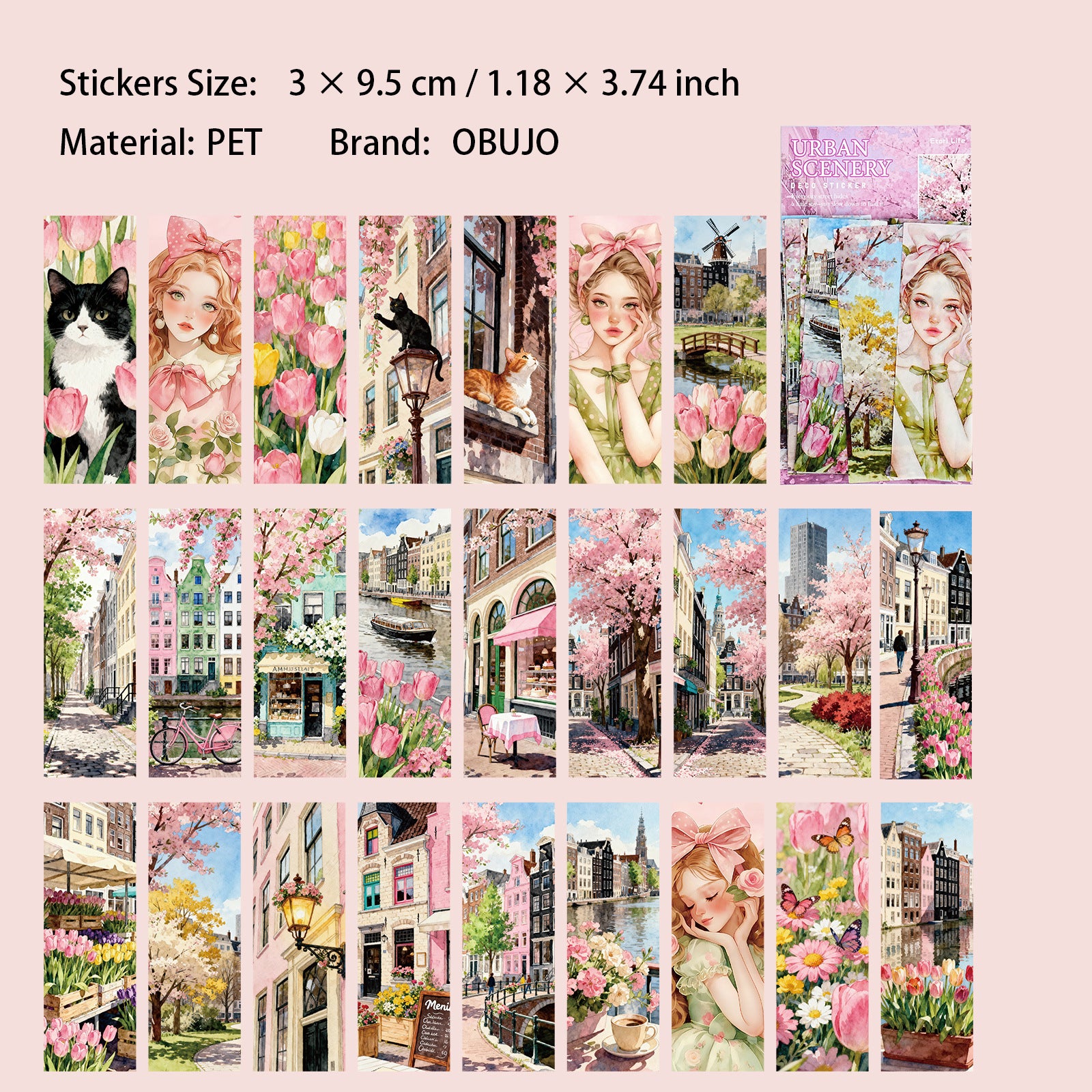 25 Pcs City Landscape PET Stickers CMFH