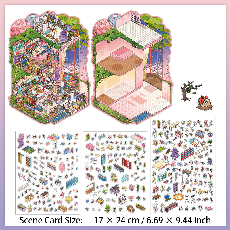 3D Shop Scene DIY Stickers Kit XJL09