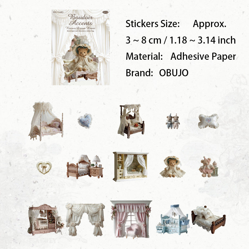 15 Pcs Rococo Furniture Stickers KKTMW