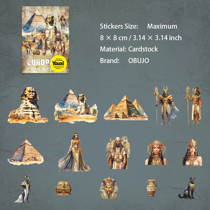 15 Pcs Retro Cardstock Stickers OZHS