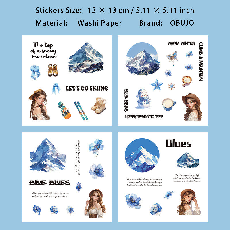 8 Sheets Journal PET Stickers XTXB
