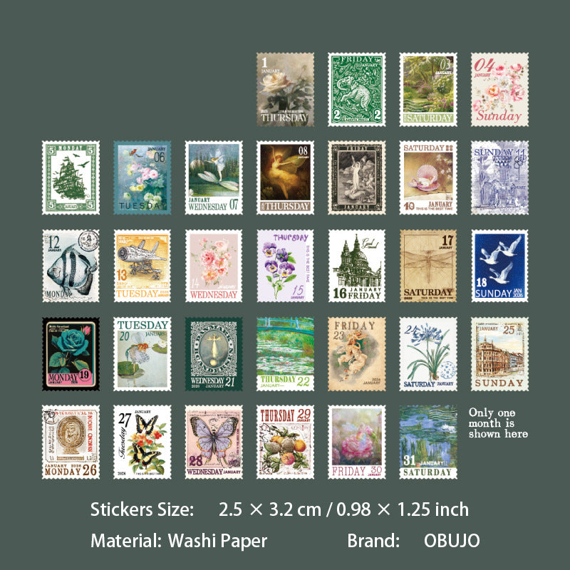 365 Pcs Daily Vintage Journal Stickers 365RZ