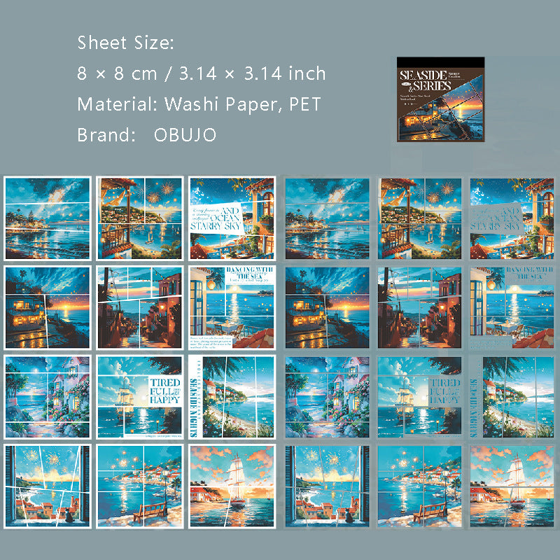 24 Sheets Seaside Town Stickers Book HBXL