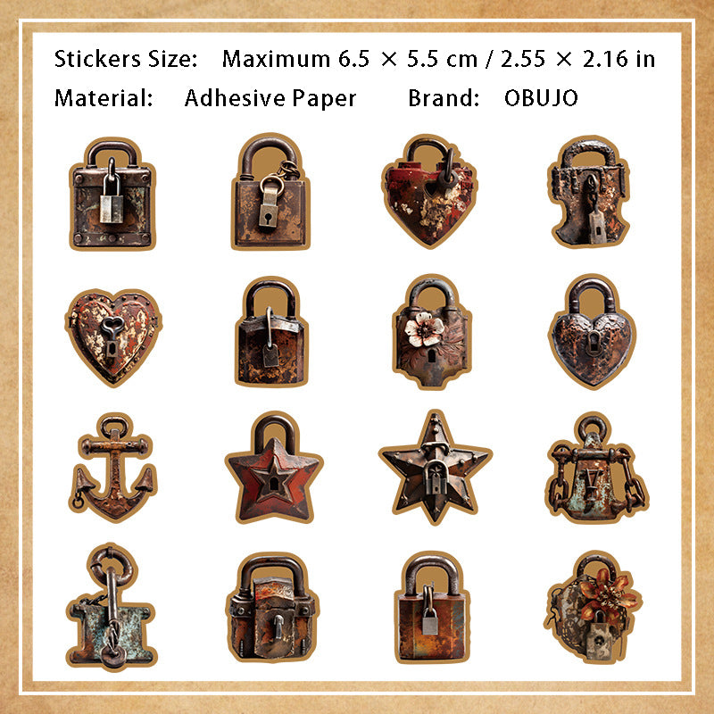 16 Pcs Vintage Object Stickers JSQM