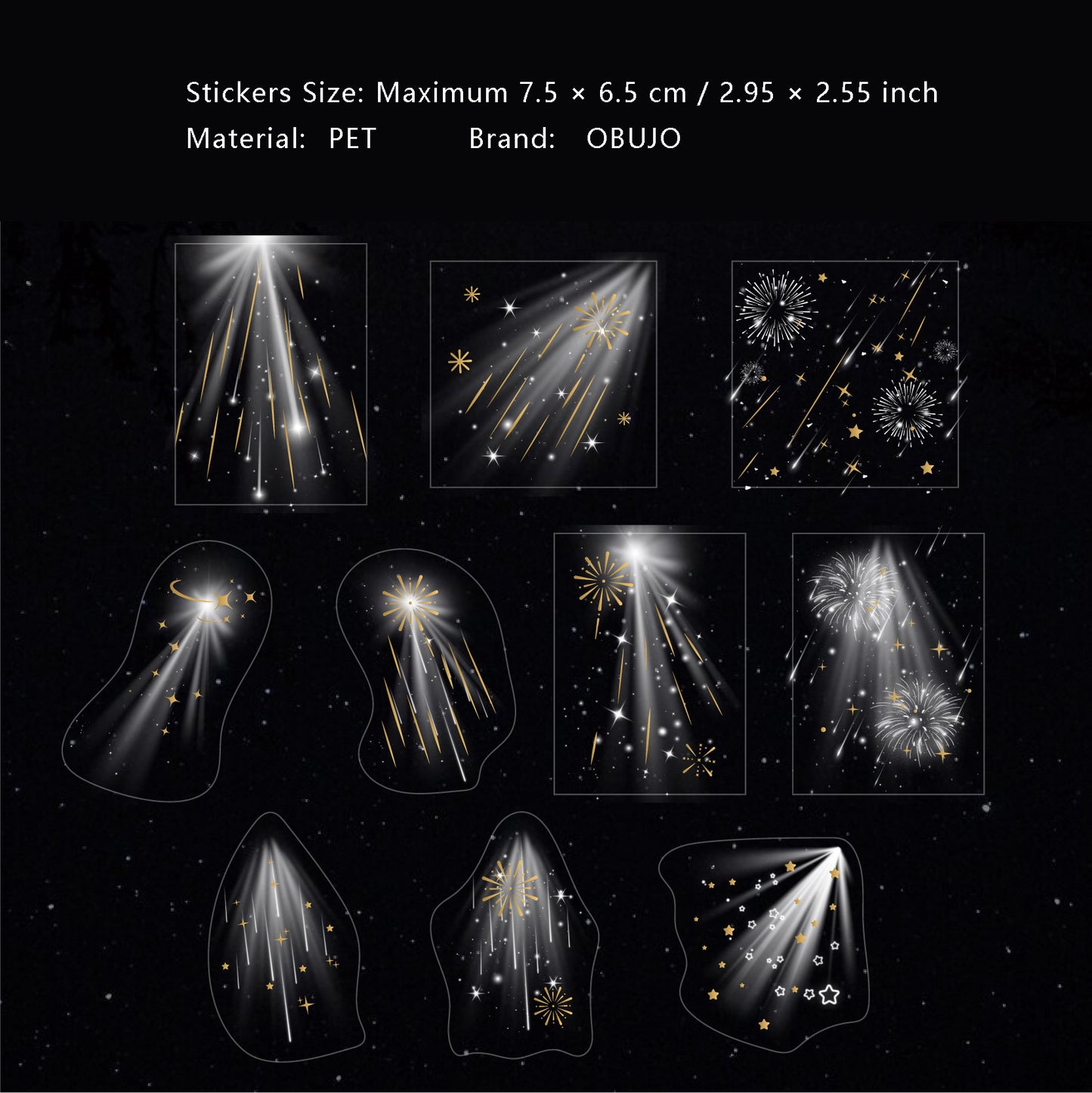 20 Pcs Fantasy Light PET Stickers HGFJ