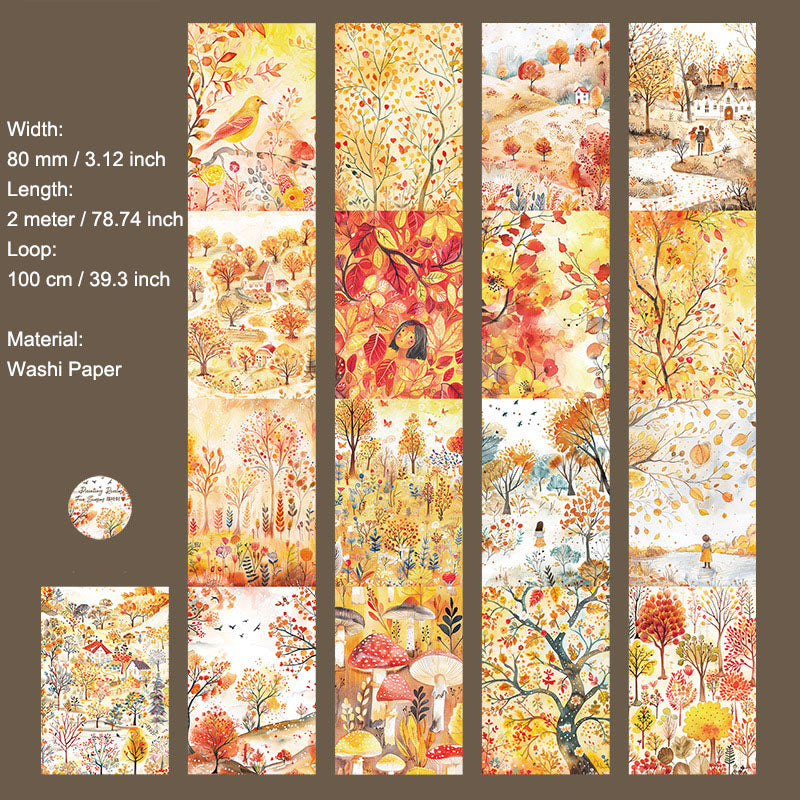 1 Roll Seasonal Painting Washi Stickers Tape SJHJ