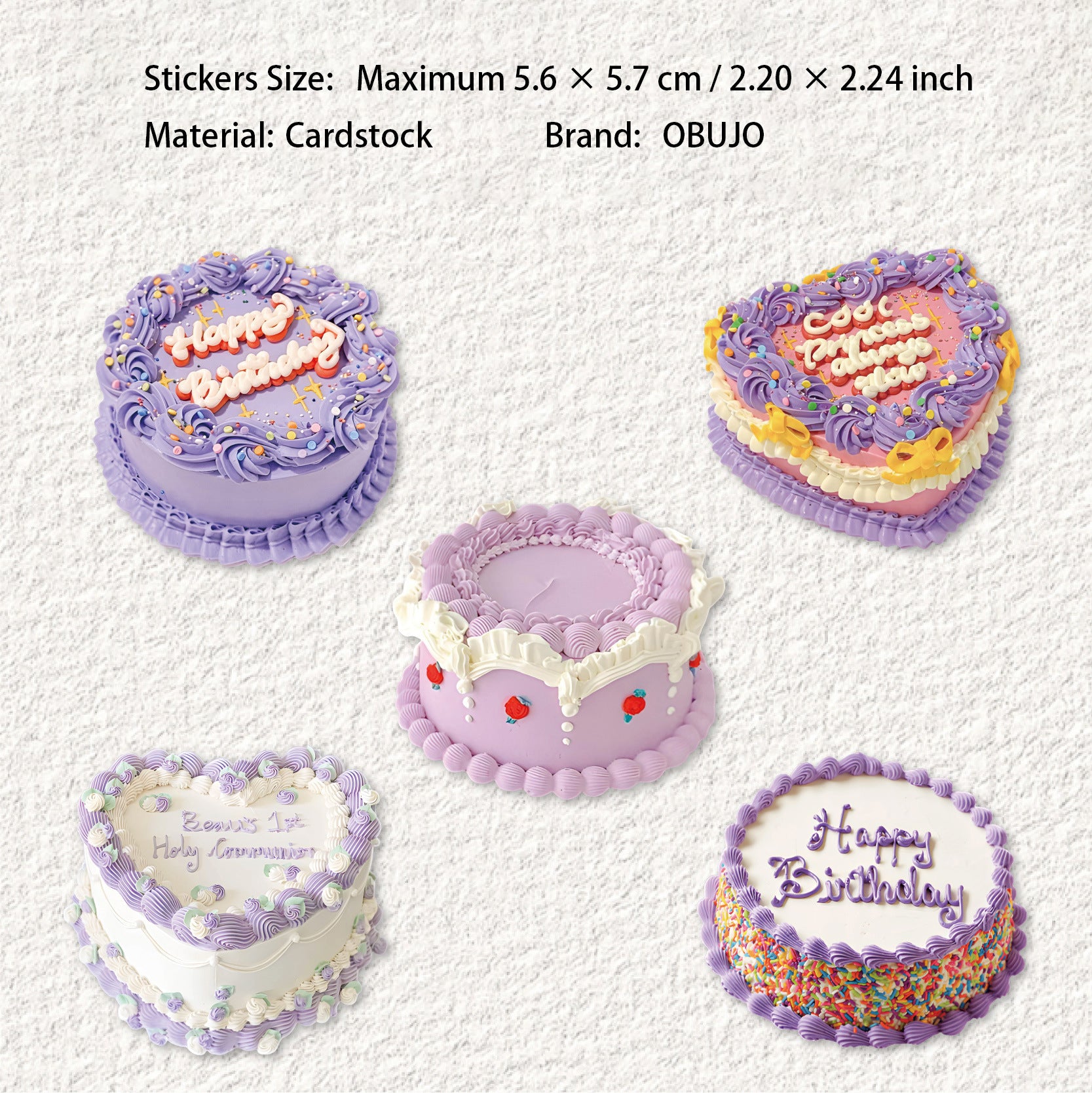 10 Pcs Cake Themed Cardstock Stickers DGXL