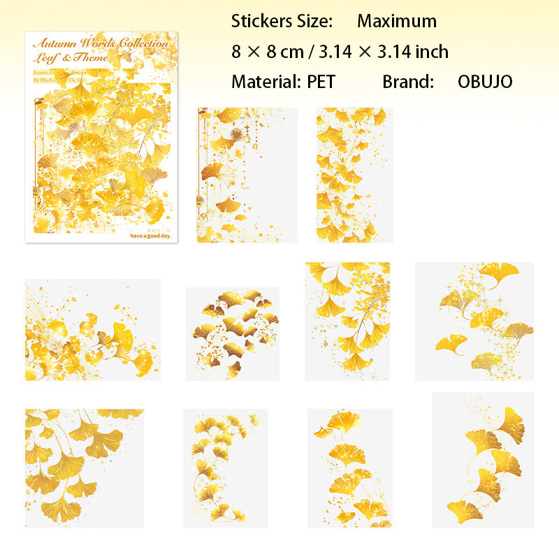 20 Pcs Autumn Leaves PET Stickers QYJXL