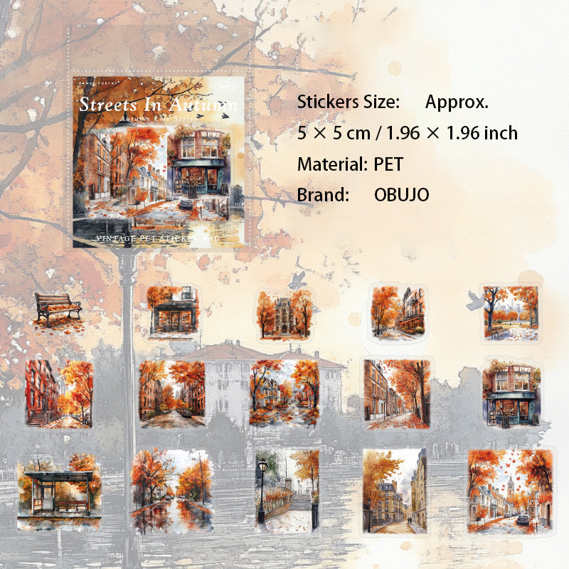 30 Pcs Autumn Landscape PET Stickers QRSH